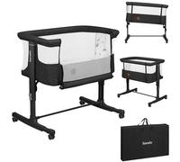 lionelo Aurora 3in1 Culla Co-sleeping e Lettino da viaggio per neonato bambini fino 9kg Regolabile in altezza e Inclinazione Parete aperta rete traspirata Materasso innovativo Zanzariera
