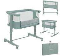 lionelo Aurora 3in1 Culla Co-sleeping e Lettino da viaggio per neonato bambini fino 9kg Regolabile in altezza e Inclinazione Parete aperta rete traspirata Materasso innovativo Zanzariera