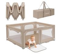 LIONELO Box Bambini 150 x 180 x 75 cm Florence Easy Fold, Rete Traspirante, Sicuro, Portatile, Facile da piegare, 2 Ingressi con Zip, Borsa da Trasporto, box per bambini 0-4 anni