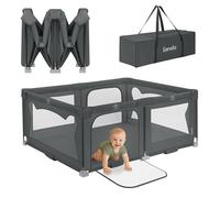 LIONELO Box Bambini 150 x 180 x 75 cm Florence Easy Fold, Rete Traspirante, Sicuro, Portatile, Facile da piegare, 2 Ingressi con Zip, Borsa da Trasporto, box per bambini 0-4 anni