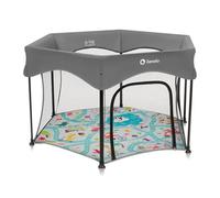 LIONELO Box per Bambini Roel Plus fino a 15 kg, 6-36 Mesi Ingresso Laterale con Cerniera, Lati in Rete Traspirante, Borsa per Trasporto, Protezione LockGuard, Chiusura Facile