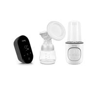 Lionelo Care Set Grey Stone Tiralatte + Scaldabiberon Bianco - Set allattamento