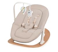 Lionelo CELIA ROCKER Sdraietta Neonato 0+, Reclinabile 2 Posizioni, Base in Legno di Faggio, Cinture di Sicurezza 5 Punti, Rivestimento Lavabile a 30 Gradi, Barra Giochi con 2 Giocattoli, fino 9 kg