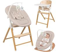 LIONELO Celia Set Seggiolone Pappa Evolutivo 4 in 1 e Sdraietta Neonato