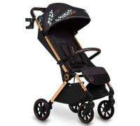 Lionelo CLOE - Passeggino Leggero Compatto Pieghevole da 6+M fino 22 Kg completo di Cappotta, Cestino Porta Oggetti, zanzariera e Corrimano colore Oro