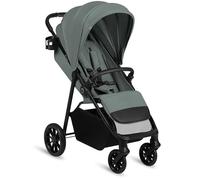 LIONELO EMERALD Passeggino Leggero, Compatto e Pieghevole per Bambini fino a 22 kg o 4 anni, Chiusura con una Mano, Ruote EVA Ammortizzate, Schienale Reclinabile, Cappottina Impermeabile XXL UPF50+