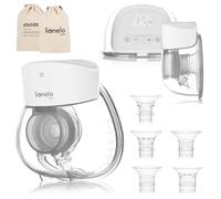 LIONELO Fidi Free Lumi Tiralatte Elettrico a Mani Free, 2 Modi, 9 Livelli, Massaggio, Pompaggio, Espositore, 6 Imbuto, Discreto, Accessori