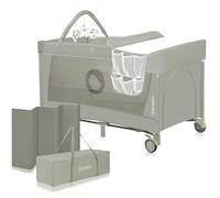 lionelo Flower 2in1 Lettino da campeggio neonato Pieghevole con fasciatoio, Box bambini duo livelli dalla nascita fino a 15 kg con Matteraso, Portaoggetti, Giocattoli pendenti, Entrata laterale, Borsa