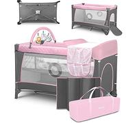 Lettino da Viaggio Flower 2 in 1 Grigio Scandi