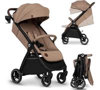 Lionelo Ingrid - Passeggino Leggero Compatto Pieghevole 0-4 Anni 0-22 Kg Cappottina Cestino e Manubrio colore Beige Sand