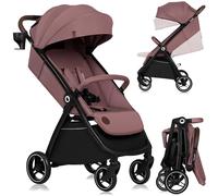LIONELO INGRID Passeggino leggero per bambini da 6mesi a 4 anni/22kg Grandi ruote 360° in Schiuma EVA Assorbimento Pieghevole con una mano Schienale e poggiapiedi regolabili (Rosa, INGRID)
