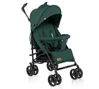 LIONELO Irma Passeggino Leggero e pieghevole per bambini da 6 mesi fino a 3 anni Compatto con schienale regolabile, Posizione sdraiata, Cinture 5punti, Coprigambe, Zanzariera Cappottina XXL GREEN