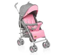 Lionelo IRMA - Passeggino Leggero Compatto Pieghevole da 6+M fino 15 Kg completo di Coprigambe, telo Zanzariera e pellicola Pioggia colore Rosa