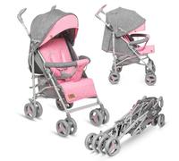 Lionelo IRMA - Passeggino Leggero Compatto Pieghevole da 6+M fino 15 Kg completo di Coprigambe, telo Zanzariera e pellicola Pioggia colore Rosa