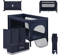 lionelo JASMIN Lettino da Viaggio per Bambini 0-36 Mesi Culla Pieghevole per Neonati Fino 15kg con Materasso Innovativo in Schiuma T25, 2 Livelli di Altezza, Sistema Easy Fold e Ruote
