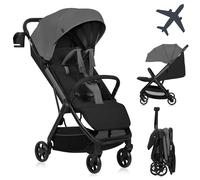 LIONELO Julie Air Passeggino Fino a 22 kg da 6 m a 4 anni Per Aereo Ruote Girevoli 360° Sospensione Pieghevole con Una Sola Mano Schienale Regolabile Tettuccio UPF50+, Leggero