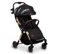 Lionelo JULIE - Passeggino Leggero Compatto Pieghevole da 0+M fino 22 Kg completo di Coprigambe, telo Zanzariera e Portabicchieri colore Oro