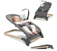 LIONELO June Air sdraietta dondolo per neonati dalla nascita fino a 9kg Ergonomica e pieghevole Materiale traspirante Cinture di sicurezza Perfetta circolazione dell'aria Leggero Stabile Antiscivolo