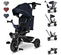 LIONELO - Kori 2in1 Triciclo Bambini Fronte Mamma Fronte Strada Regorabile Ruota Libera Da 1,5 A 5 Anni Fino A 25kg Blu