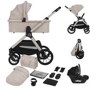 LIONELO LAYLA - Passeggino 3 in 1, 0-48 mesi fino a 22 kg Navicella fino a 9 kg, regolazione dello schienale e dei piedi, AiryDots, ruote in PU girevoli a 360 ° Ammortizzazione totale Booth XXL