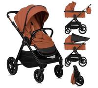 LIONELO LAYLA Passeggino combinato 2 in 1 da 0 a 48 mesi fino a 22 kg, navicella fino a 9 kg, schienale e poggiapiedi regolabili, AiryDots, ruote in poliuretano girevoli a 360°, sospensione completa