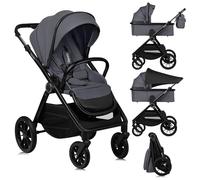 LIONELO LAYLA Passeggino combinato 2 in 1 da 0 a 48 mesi fino a 22 kg, navicella fino a 9 kg, schienale e poggiapiedi regolabili, AiryDots, ruote in poliuretano girevoli a 360°, sospensione completa