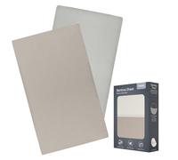 LIONELO Lenzuola con angoli per lettino neonato, Set da 2, 118x60 cm, Cotone di bambù naturale, Traspiranti, Ideali per materasso di lettino, lettino da viaggio/Campeggio o culla