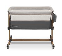 lionelo LEONIE culla e lettino da affiancare per neonato con materasso e funzione dondolo Regolazione in altezza a 5 livelli Opzione d’inclinazione Arioso co-sleeping portatile culla 2 ruote (Gray)