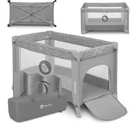 Lionelo Lettino Culla Neonato da Campeggio, Viaggio, Portatile Pieghevole + Borsa colore Grey Concrete - Stefi