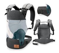 LIONELO Margareet Marsupio Neonato Ergonomico Porta Bebe neonati Traspirante 3 Posizioni d’uso con cappuccio retrattile supporto Fascia Lombare da 4 mesi fino a 20kg, Delicati sulla pell (Grey)