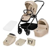 LIONELO MERIL 2-in-1 Carrozzina e Passeggino Neonati, 0-48 Mesi, Fino a 22 Kg, Navicella XXL 9 Kg, Ruote All-Terrain 360°, Schienale Reclinabile, Sospensioni, Cappottina XXL