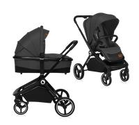 Lionelo Mika 2IN1 - Passeggino Duo 2 in1 Navicella e Passeggino, fino a 22 Kg reclinabile + Coprigambe Borsa e Parapioggia colore Grafite