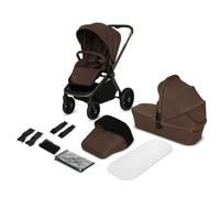 LIONELO MIKA PLUS 2 in 1 Passeggino Duo per Bambini 0-48 mesi fino a 2 kg Navicella fino a 9 kg, Schienale e Poggiapiedi Regolabili, Amortizzazione, AiryDots, Ruote Girevoli PU 360° Cappottina XXL
