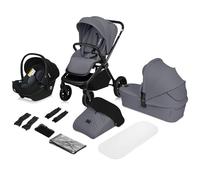 LIONELO MIKA PLUS 3 in 1 Passeggino Trio per Bambini 0-48 Mesi Fino a 22 kg, Navicella Fino a 9 kg, Seggiolino Auto Ovetto 13 kg, Schienale Regolabile, Sospensioni, Ruote 360°, Cappottina XXL