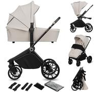 LIONELO MIKA PLUS 2 in 1 Passeggino Duo per Bambini 0-48 mesi fino a 2 kg Navicella fino a 9 kg, Schienale e Poggiapiedi Regolabili, Amortizzazione, AiryDots, Ruote Girevoli PU 360° Cappottina XXL
