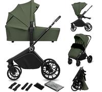 LIONELO MIKA PLUS 2in1 Passeggino Duo per Neonati e Bambini 0-48 mesi fino a 22kg Navicella fino a 9kg Schienale e Poggiapiedi Regolabili Amortizzazione AiryDots, Ruote Girevoli PU 360° Cappottina XXL