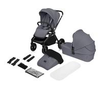 LIONELO MIKA PLUS 2 in 1 Passeggino Duo per Bambini 0-48 mesi fino a 2 kg Navicella fino a 9 kg, Schienale e Poggiapiedi Regolabili, Amortizzazione, AiryDots, Ruote Girevoli PU 360° Cappottina XXL
