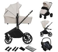 LIONELO MIKA PLUS 3in1 Passeggino Trio per neonati e bambini 0-48 mesi fino a 22kg Navicella fino a 9kg Seggiolino auto Ovetto fino a 13kg, Schienale regolabile, Sospensioni, Ruote 360° Cappottina XXL
