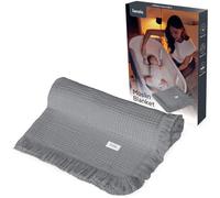 lionelo MUSLIN BLANKET Copertina Neonato in Cotone 100% Mussola, 70 x 100 cm, 6 Strati Morbida e Traspirante 4 Stagioni, Coperta Neonato per Carrozzina e Culla, Frange Rinforzate, Idea Regalo