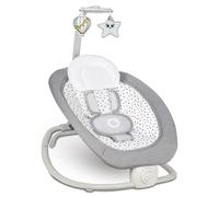 Lionelo Pascal Sdraietta neonati 0-9 kg Dondolo per bambini portatile e pieghevole, Culla 12 Melodie Giocattoli Regolazione dello schienale Vibrazioni Cinture a 5punti Materiale sfoderabile