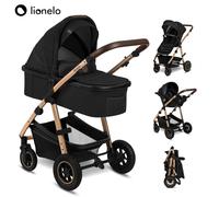 LIONELO® Passeggino 3 in 1 Passeggino Combinato Seggiolino Auto Black Onyx