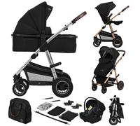 LIONELO® Passeggino 3 in 1 Passeggino Combinato Seggiolino Auto Nero