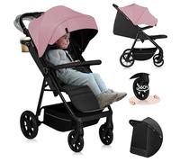 LIONELO Passeggino compatto e laggero MIRA per bambini da 6 mesi a 4 anni/ 22 kg, Ruote girevoli a 360° Sospensione completa, Schienale e Poggiapiedi regolabili, Capottina XXL UPF50+, Ampio cestino