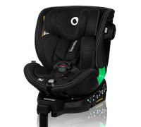 Lionelo Harmony i-Size Seggiolino Auto Girevole 360° per Bambini 0-12 Anni (40-150 cm) con ISOFIX e Gamba di Supporto Fronte e retro marcia, 5-liveli Reclinabile Protezione Laterale (nero carbonio)