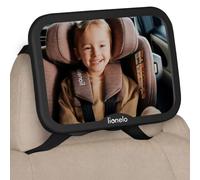 LIONELO Sett Grande Specchietto Auto per Controllo Bambini | Da Montare sul Poggiatesta, Infrangibile, Ampio Angolo di Visione e Compatibile con la Maggior Parte delle Auto