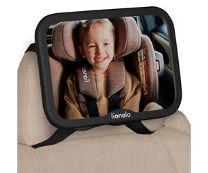 LIONELO Sett Grande Specchietto Auto per Controllo Bambini | Da Montare sul Poggiatesta, Infrangibile, Ampio Angolo di Visione e Compatibile con la Maggior Parte delle Auto