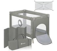 lionelo Stefi Lettino neonato da viaggio pieghevole con materasso, Dalla nascita fino a 3 anni, Box bambini da campeggio con entrata laterale, Le pareti realizzate in rete, Route