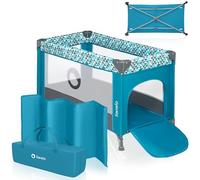 lionelo Stefi Lettino neonato da viaggio pieghevole con materasso, Dalla nascita fino a 3 anni, Box bambini da campeggio con entrata laterale, Le pareti realizzate in rete, Borsa, Route