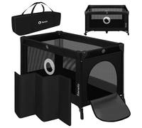 lionelo Stefi Lettino neonato da viaggio pieghevole con materasso, Dalla nascita fino a 3 anni, Lettino da campeggio con entrata laterale, Le pareti realizzate in rete, Borsa, Route