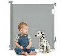 LIONELO THEA Cancelletto di sicurezza retraibile regolabile per montaggio su porte, scale, corridoi, apertura fino a 140 cm, barriera Tenda di sicurezza retrattile per bambini, 3 kit di montaggio